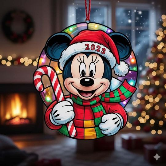 Discover Disney Mickey Christmas Suncatcher, Cute Festive Hangings Gift, Xmas 2025 Decor