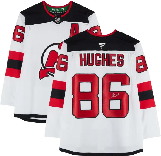 Discover Jack Hughes New Jersey Devils Autographed White Hockey Jersey