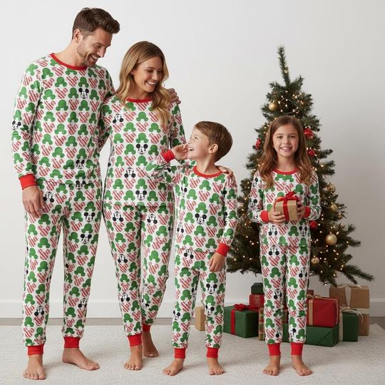 Discover Mickey Mouse Family Pajamas, Disney Long Pajamas, Mickey Long Tee & Pants PJs, Family Matching Pajamas Set, Family Sleepwear Xmas Gift