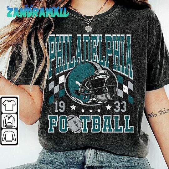 Discover Philadelphia Football Team Crewneck, Vintage Style Gift, Football Tee, Philadelphia Fans Shirt, Philadelphia Retro