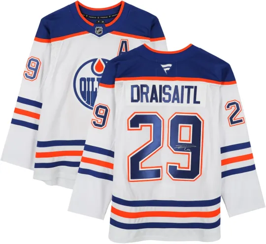 Discover Leon Draisaitl Edmonton Oilers Autographed White Hockey Jersey