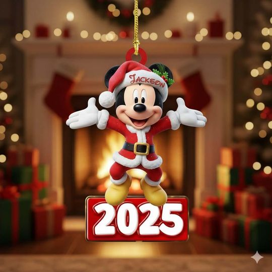 Discover Custom Name Disney Mickey Ornament Christmas, Minnie Daisy Ornament, Holiday Gift Idea 2025