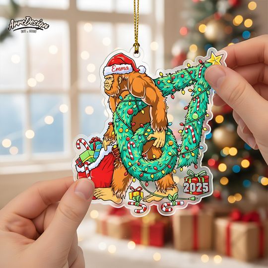 Discover Personalized 67 Meme Christmas Sharp Acrylic Ornament: Custom Yeti Design with Your Name