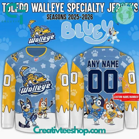 Discover Personalized Toledo Walleye x BlueyDad Day 2025 Hockey Shirt Fan Gear