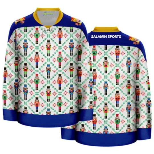Discover Nutcracker Holiday Christmas Sweater Hockey Jersey – Funny Xmas Pullover