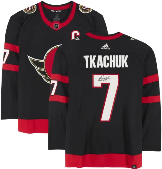 Discover Brady Tkachuk Ottawa Senators Signed Black Authentic Hockey Jersey