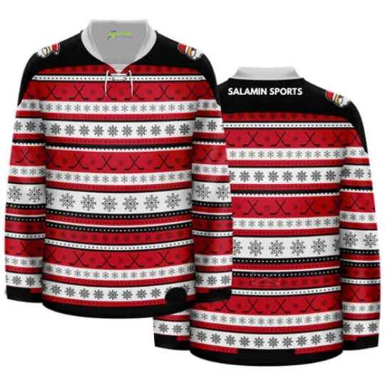 Discover Men Ugly Christmas Sweater Ice Hockey Santa Holiday Pullover Xmas Jumper