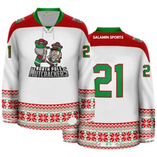Nutcrackers Christmas Hockey Jersey North Pole Pullover Xmas Sweater Shirt