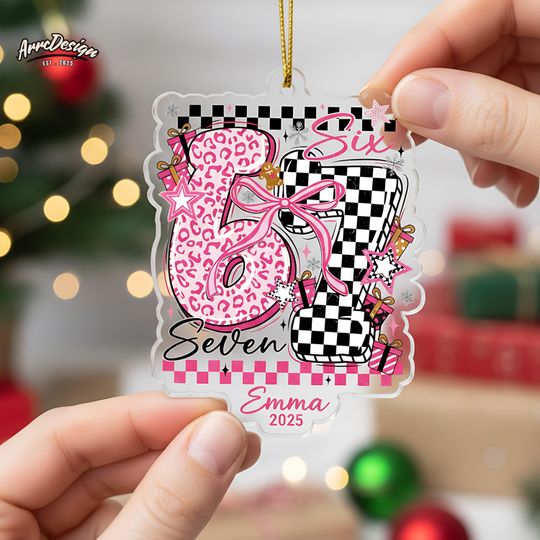 Discover Personalized I Survived 67 Days Ornament: Six Seven Meme Classroom Keepsake