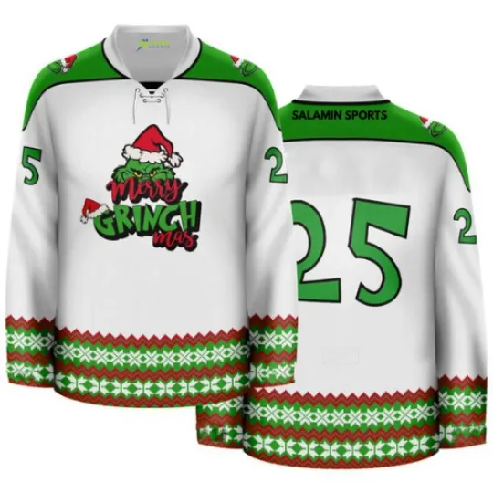Funny funny character Ugly Christmas Sweater Hockey Jersey –Holiday Xmas Pullover