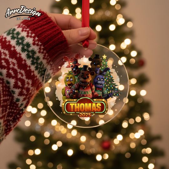 Discover Personalized Freddy Christmas Ornament: Custom Acrylic Holiday Keepsake
