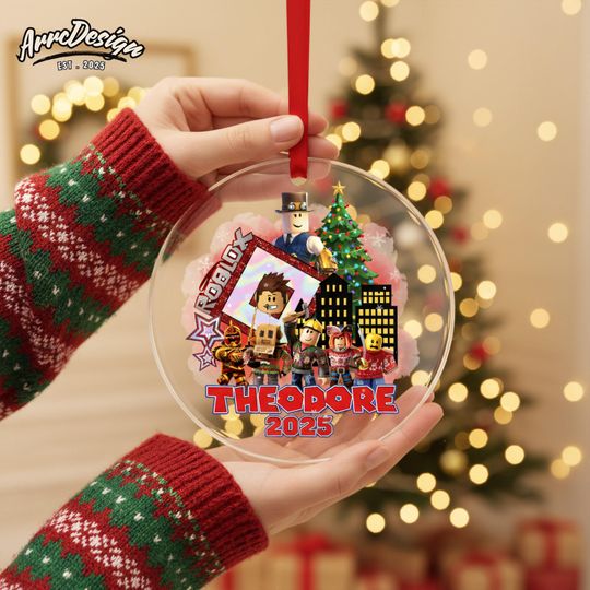 Discover Personalized Video Game Boy Christmas Ornament: Custom Acrylic Circle Holiday Keepsake 2025