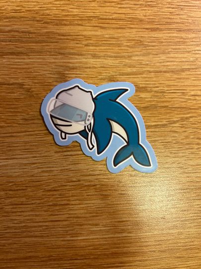 Discover Shark Hockey Water-Resistant Sticker