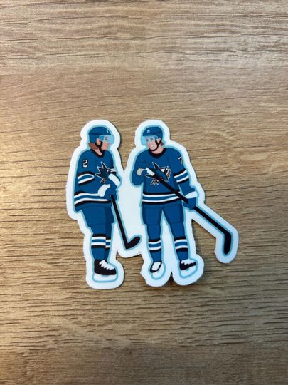 Discover Macklin Celebrini and Will Smith San Jose Sharks Water Resistant Sticker