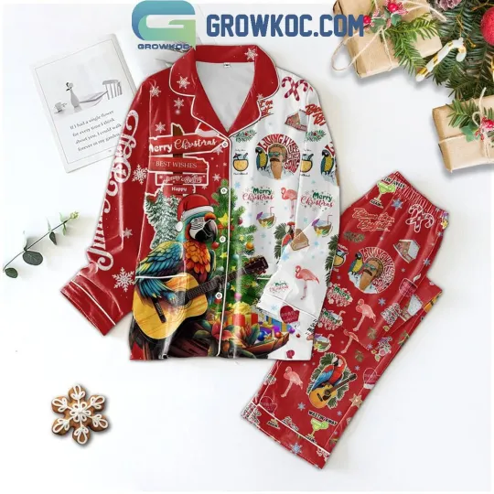 Jimmy Buffett Blame It On Buffett Christmas Pajamas Set
