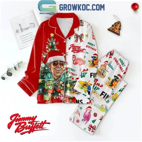 Jimmy Buffett Christmas Fins 2024 Pajamas Set