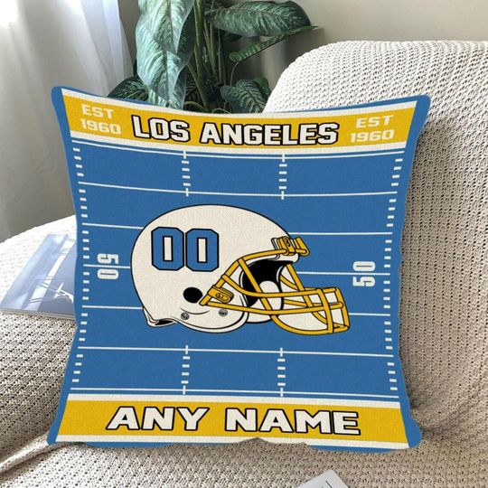 Discover Custom Football Pillow, Personalized Los Angeles C Cover or Full Pillow with Name & Number, Game Day Fan Gift, Bedroom Throw Pillow Decor