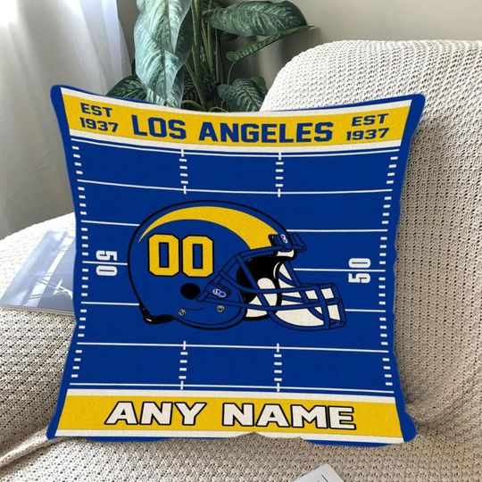 Discover Custom Football Pillow, Personalized Los Angeles R Cover or Full Pillow with Name & Number, Game Day Fan Gift, Bedroom Throw Pillow Decor
