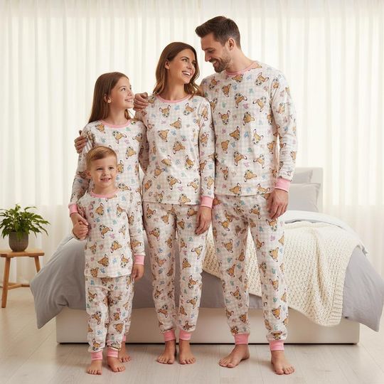 Discover Xmas Deer Family Pajamas, Disney Cartoon Long Pajamas, Kids Long Tee & Pants PJs, Family Matching Pajamas Set, Pajama Family Gift