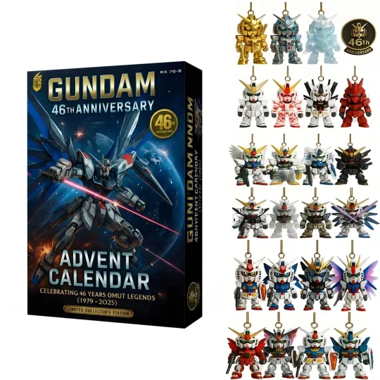 Gundam 46th Anniversary Advent Calendar (1979-2025) 24 Days 2D Acrylic Pendants