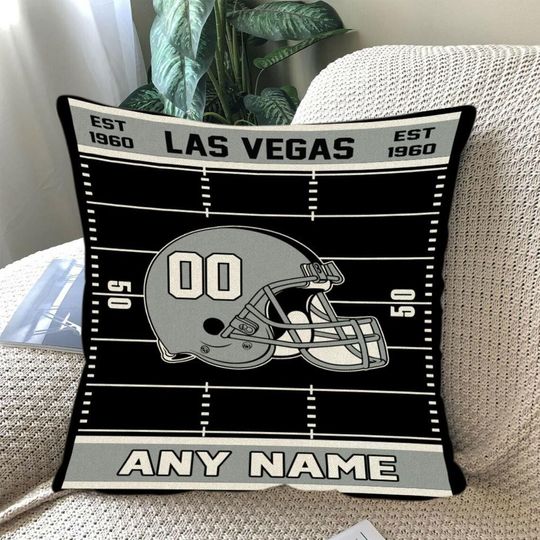 Discover Custom Football Pillow, Personalized Las Vegas Cover or Full Pillow with Name & Number, Game Day Fan Gift, Bedroom Throw Pillow Decor
