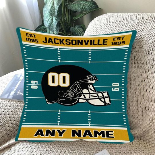 Discover Custom Football Pillow, Personalized Jacksonville Cover or Full Pillow with Name & Number, Game Day Fan Gift, Bedroom Throw Pillow Decor