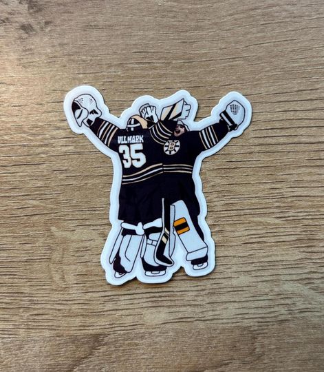 Jeremy Swayman & Linus Ullmark Goalie Hug Sticker Boston Bruins Water Resistant