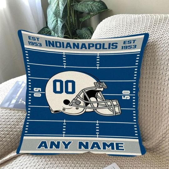 Discover Custom Football Pillow, Personalized Indianapolis Cover or Full Pillow with Name & Number, Game Day Fan Gift, Bedroom Throw Pillow Decor