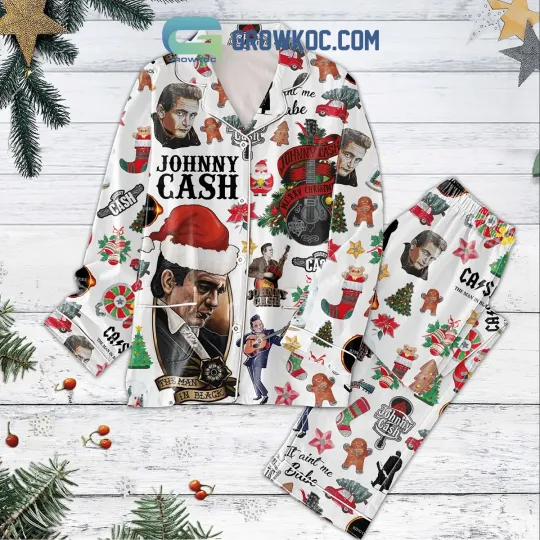 Discover Johnny Cash Merry Christmas Tha Man In Black Pajamas Set