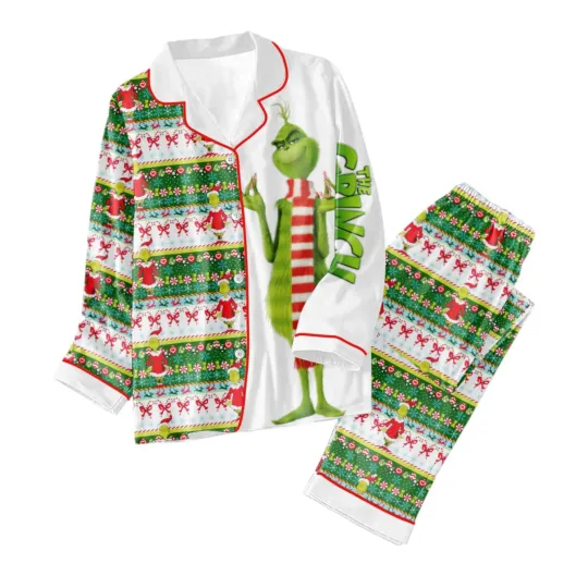 Funny Character Button Down Pajamas Set