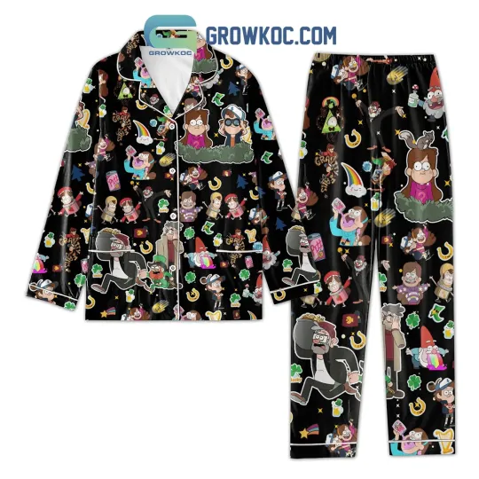 Discover Gravity Falls Character Black Design Pajamas Set