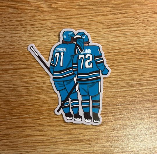Discover Macklin Celebrini and William Eklund Water-Resistant Stickers | San Jose Sharks
