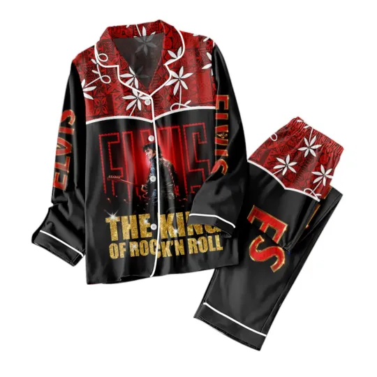 Discover Elvis Presley Button Down Pajamas Set