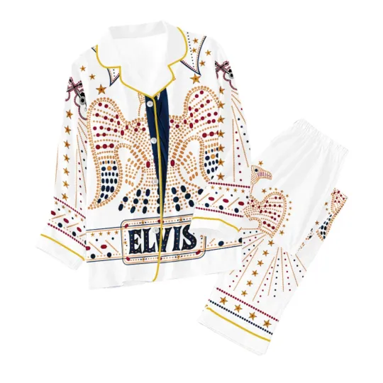 Discover Elvis Presley Button Down Pajamas Set