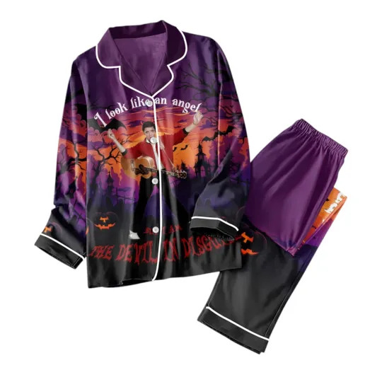 Discover Elvis Presley Button Down Pajamas Set