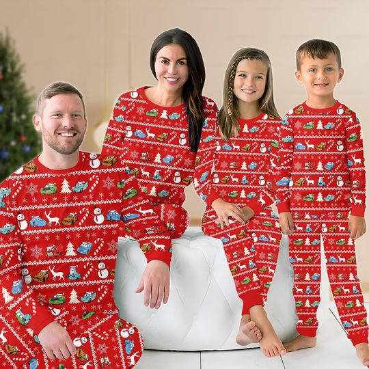 Discover Disney Cars Christmas Matching Family Pajamas Set, McQueen Lightning Xmas Pajamas, Pixar Car Movie Pajamas Family, Racing Cars Shirt
