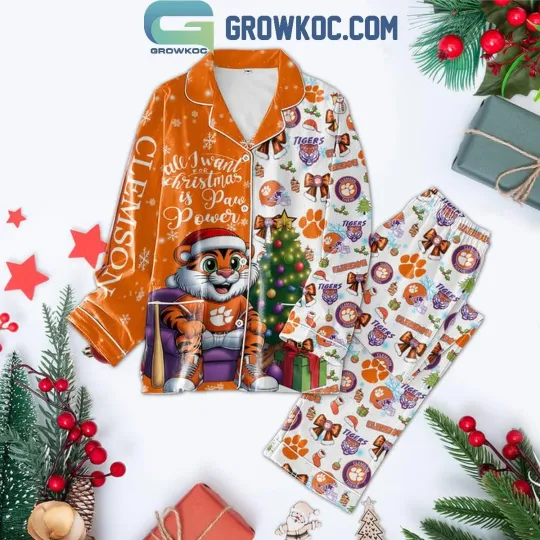 Discover Clemson Tigers All I Want For 2024 Christmas Is Tigers Pajamas Set