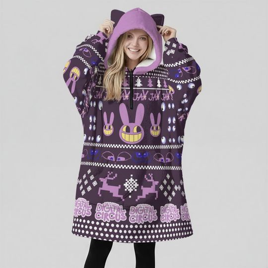 Discover Jax Oversized Ugly Hoodie Blanket: Kawaii Anime TADC Cosplay - Unisex Streetwear Gift