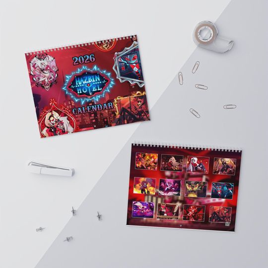 Discover Hazbin Hotel TV Series 2026 Wall Calendar, Gift For Fan, Hazbin Hotel Cartoon Characters Calendar 2026