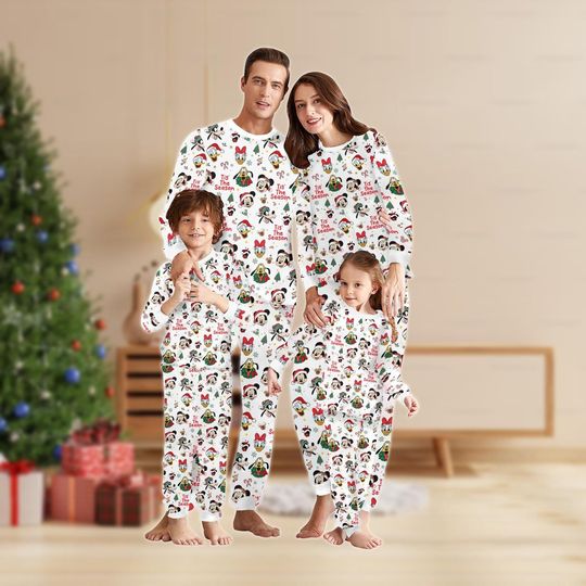 Discover Mickey And Friends Christmas Family Pajamas Set, Disneyland Merry Xmas Pajamas, Mickey Minnie Holiday Pjs, Magic Kingdom Xmas Sleepwear