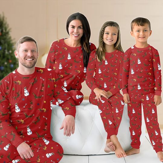 Dachshund Dog Christmas Family Pajamas Set, Sausage Dog Holiday Pajamas, Pet Love Xmas Sleepwear