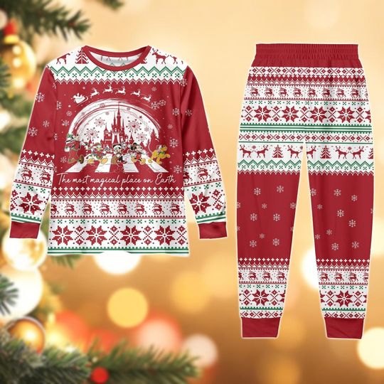 Discover Disney Mickey And Friends Christmas Pajamas, Mickey Mouse Long Sleeve Pajamas Set, Minnie Donald Goofy Xmas Pyjamas, Holiday Pajamas