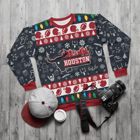 Houston Football Ugly Sweater Unisex Sweatshirt, Christmas Party Gift for Sports Fans, Texas