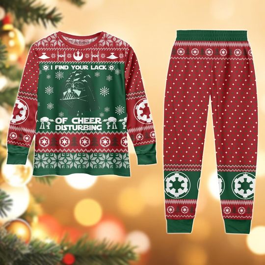 Discover Darth Vader Christmas Pajamas, I Find Your Lack Of Cheer Disturbing Pajamas Set, Disney Star Wars Xmas Pajamas, Galaxy's Edge Shirt