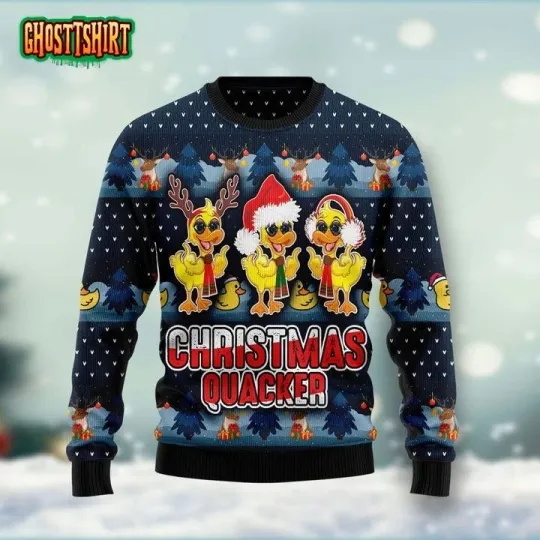 Discover Cute Duck Quacker Ugly Christmas Sweater