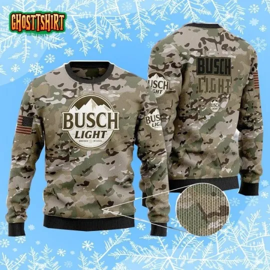 Discover Light Beer Camo Ugly Christmas Sweater