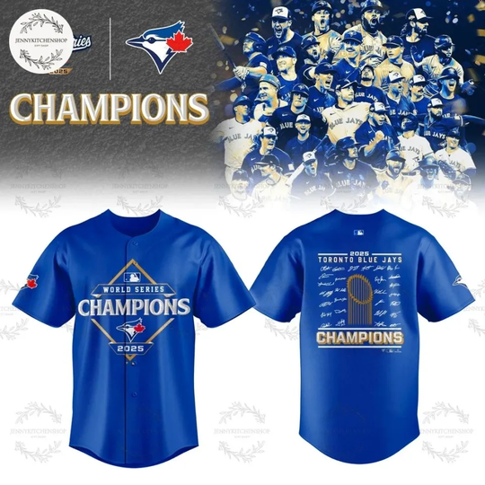 Discover Toronto Blue Jay 2025 World Series Champion Signature Teams Baseball Jersey