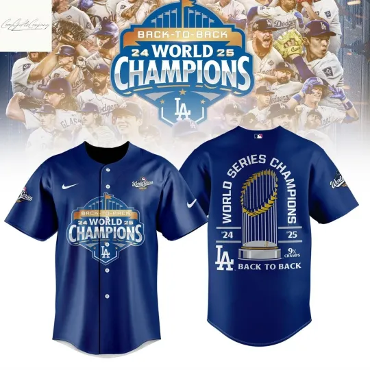 Discover Los Angeles Dodger 9x Champions World Series Baseball Jersey All Size XS-5XL