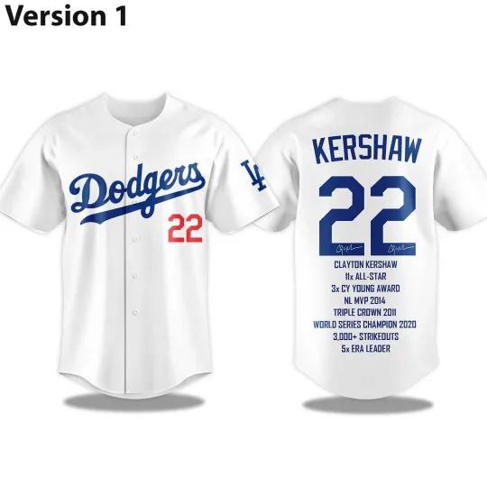 Discover Dodgers 1Kershaw Thanks for the Memories 2025 Baseball Jersey