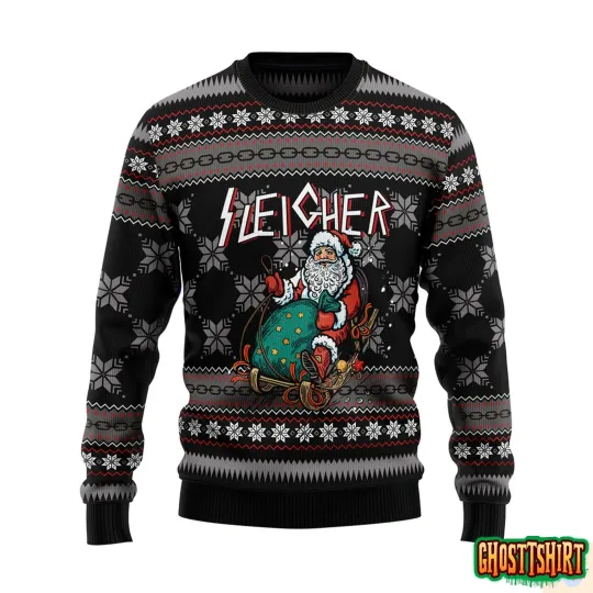 Santa Sleigher Ugly Christmas Sweater